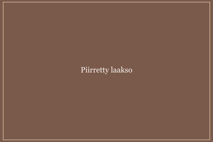 Laakson piirustus, rakennukset ja puita.