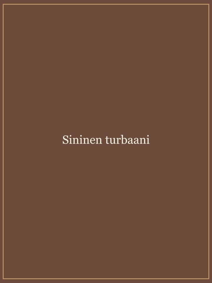 Nuoren naisen kasvot ja sininen päähine.